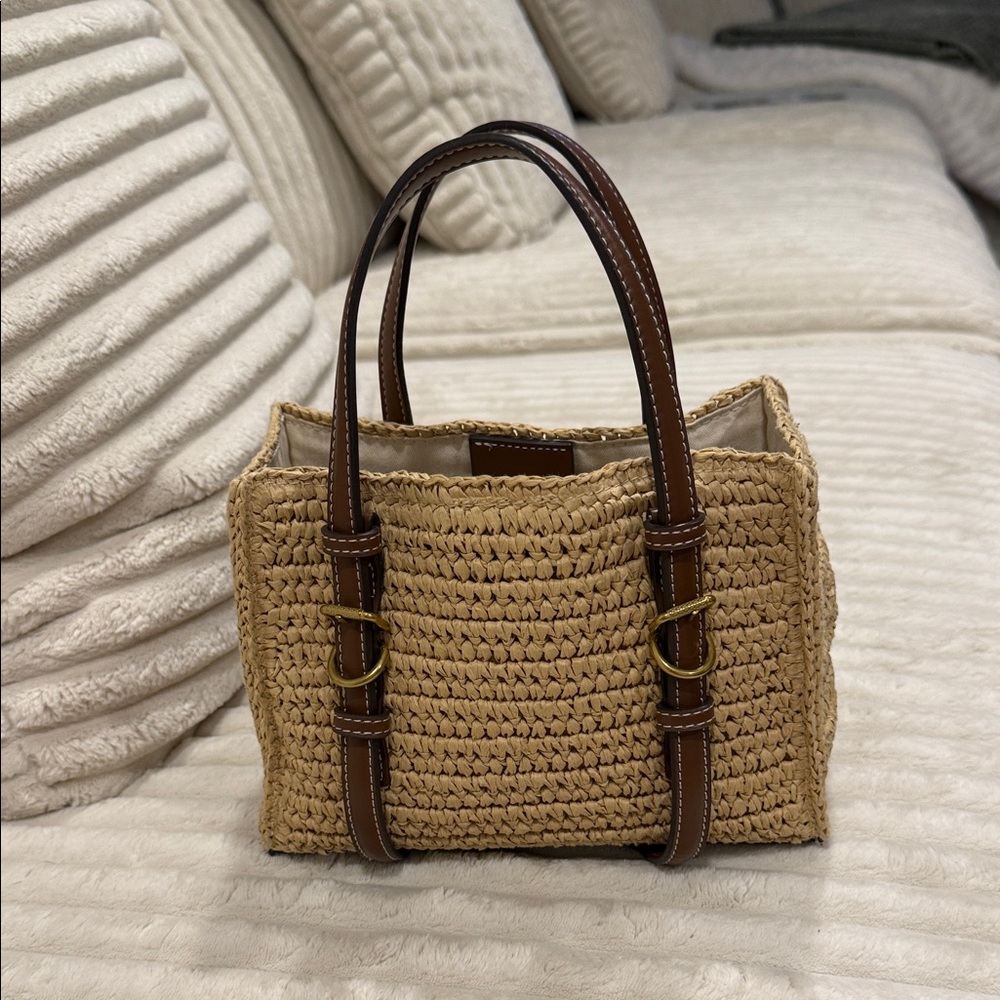ZARA - Tan Woven Tote Bag
